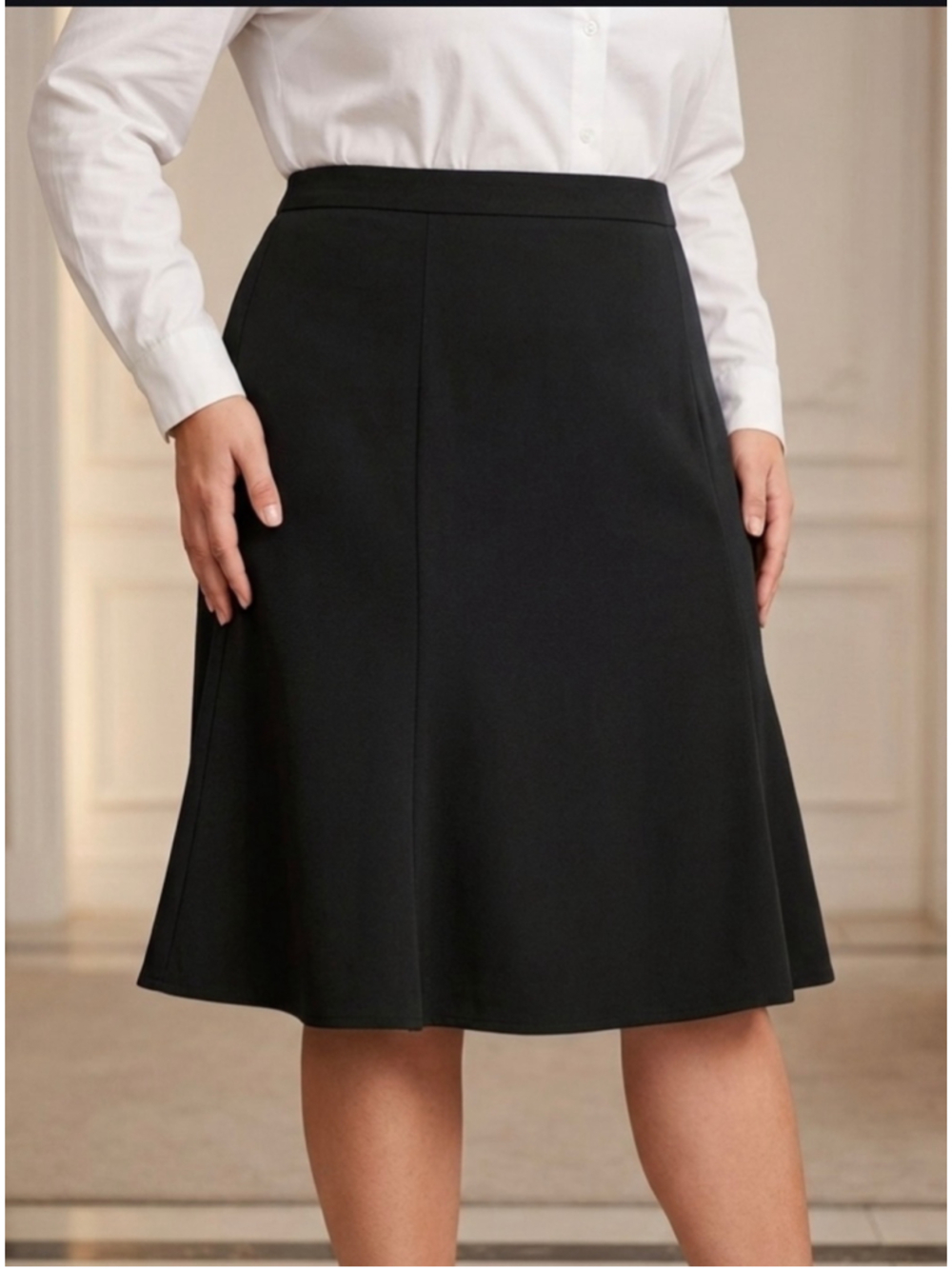 Women's Laura Plus A-Line Skirt Black Size 2XL lined panelled flare 2081